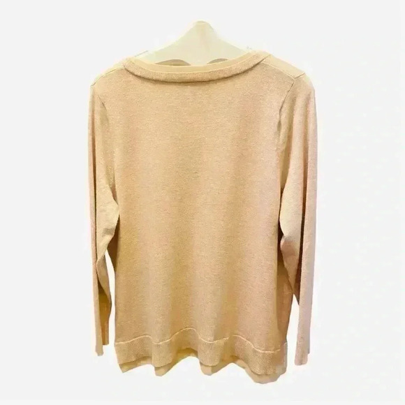 Lane Bryant Women's Plus V-Neck Pullover Sweater Beige Size 18/20 - Picture 2 of 4